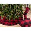 Saro Lifestyle Buffalo Plaid Ruffle Design Decorative Holiday Cotton Christmas Tree Skirt - image 3 of 3