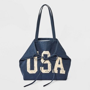 Americana USA Canvas Tote Bag - Wild Fable™ Blue - 1 of 4