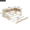 QingMoon Twin Size Daybed with Trundle, Wooden Platform Bed with L-Shaped Bookcases and USB Ports, Kids Bed Frame for Bedroom, Living Room - 4 of 4