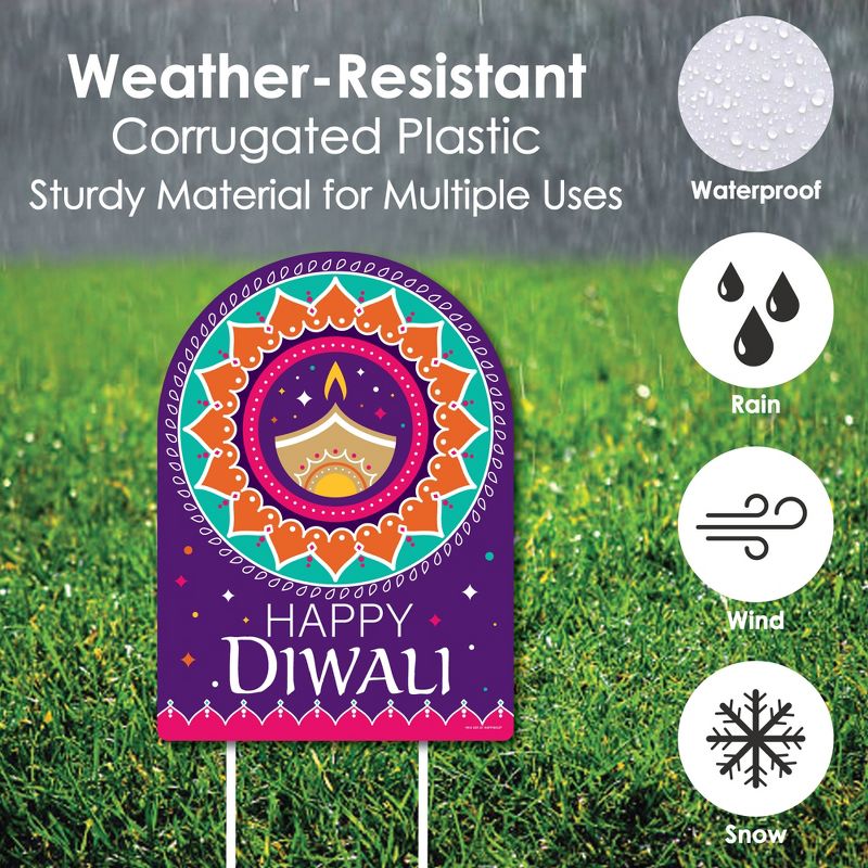 Big Dot of Happiness Happy Diwali - Party Decorations - Festival of Lights Party Welcome Yard Sign, 3 of 9