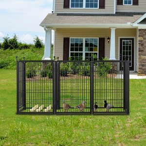8 Panels Metal Dog Pen Pet Dog Fence Outdoor Exercise Pen with Doors, Heavy Duty Dog Fence Puppy Pen - 1 of 4