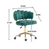RISOKEYS Cute Office Chair with Back,Comfy Armless Office Chairs & Velvet Desk Chair with Wheels,360 Swivel Makeup Chair with Adjustable High - 3 of 4