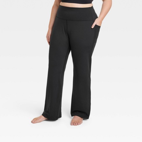 Women's Brushed Sculpt Curvy Pocket Straight Leg Pants - All In Motion™  Black 3x : Target