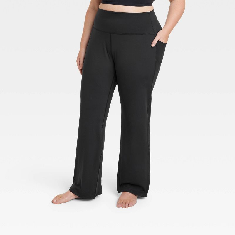 Women's Brushed Sculpt Curvy Pocket Straight Leg Pants - All In Motion™, 1 of 3