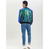 INSPIRE CHIC Men's Sequin Varsity Long Sleeve Zipper Glitter Sequins Bomber Jacket - 4 of 4