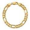 Black Bow Jewelry Men's 8.75mm, 14k Yellow Gold, Concave Figaro Chain Bracelet - 4 of 4