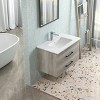 GlasFlength Bathroom Storage Cabinets Modern Wall Mounted Vanity with Double Drawers and Mirror for Contemporary Bathrooms, Gray, 31.5"*17.7"*18.9" - 2 of 4