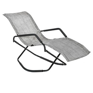 Outsunny Garden Rocking Sun Lounger Outdoor Zero-gravity Folding Reclining Rocker Lounge Chair for Sunbathing - 1 of 4