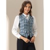 INSPIRE CHIC Women's Plaid Vintage Notched Lapel Collar Single Breasted Waistcoat Vest - 2 of 4