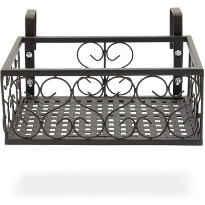 Black Metal Hanging Planter Set for Balcony and Patio
