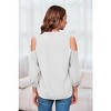 Imily Bela Women's V-neck Lantern Sleeve Shirt with Half-Zip and Off-Shoulder Casual Top - 4 of 4