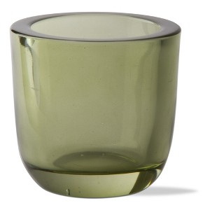 tagltd Classic Tealight Holder Foliage Green Glass Candle Holder, 3.14L x 3.14W x 3.07H inches - 1 of 2