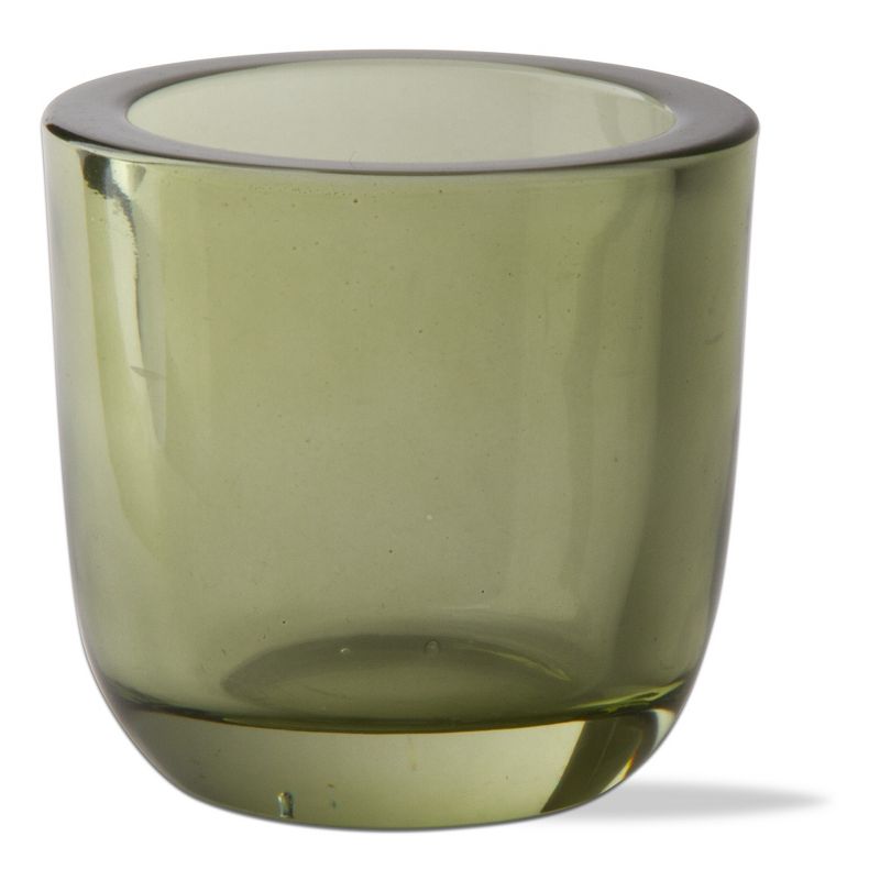 tagltd Classic Tealight Holder Foliage Green Glass Candle Holder, 3.14L x 3.14W x 3.07H inches, 1 of 3