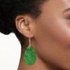 Ross-Simons Carved Jade Teardrop Earrings in 18kt Gold Over Sterling - 2 of 4