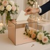 OnDisplay 10" Luxe Acrylic Rose Gold Mirror Wedding Card Box w/Lid - Lucite Gift/Money Box - 3 of 4