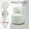 CAVINAS Teddy Fabric Cuddle Barrel Swivel Accent Chair with Mid-Height Back,Upholstered Swivel Living Room Chairs,Reading Chairs for Living Room - 4 of 4