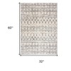 HomeRoots 3' X 5' Gray and Ivory Southwestern Shag Power Loom Distressed Area Rug - 3 of 4