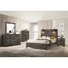 Vynxaria Contemporary 2-Drawer Nightstand - Brown Mixed Finish, Black Metal Pulls, 2 Storage Drawers, Bedroom End Table, Strong & Durable - 3 of 4