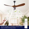 52 Inch Solid Wood Ceiling Fan With Remote, Modern Farmhouse Ceiling Fan With Reversible DC Motor For Bedroom, Living Room Study Room - 3 of 4