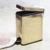 mDesign 1.3 Gallon Rectangle Metal Step Can with Liner/Handle, Soft Brass - 4 of 4