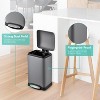 Trash Can, 12L Trash Bin M7 Stainless Steel, Trash Can with Lid - 4 of 4