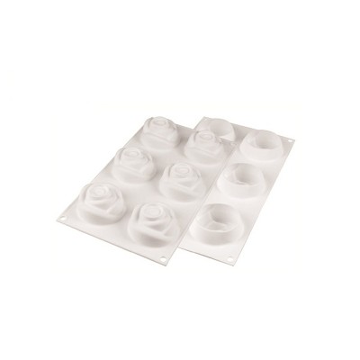 Silikomart "Rosa 145" Flexible Baking and Freezing Rose Mold, 4.90 oz, 6 cavities