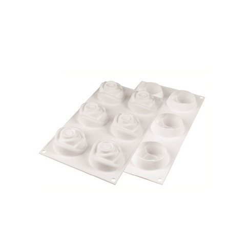 Ice Cube Tray,2 Inch Rose Ice Cube Trays With Covers, 6 Cavity