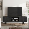 Industrial TV Stand for 80 Inch, Modern Entertainment Center with 2 Drawers, Wooden Media Cabinet with Heavy Duty Leg and Open Storage - 2 of 4