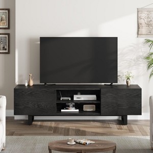 Acekool Modern TV Stand for TVs up to 80", Media Console with Storage Drawers and Open Shelves, Metal Legs, 70 Inch - 1 of 4