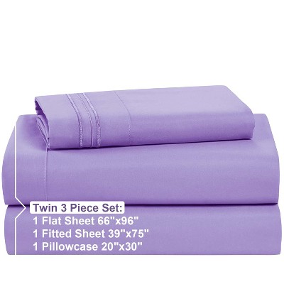 Lavender Twin Microfiber Deep Pocket 3-Piece Sheet Set