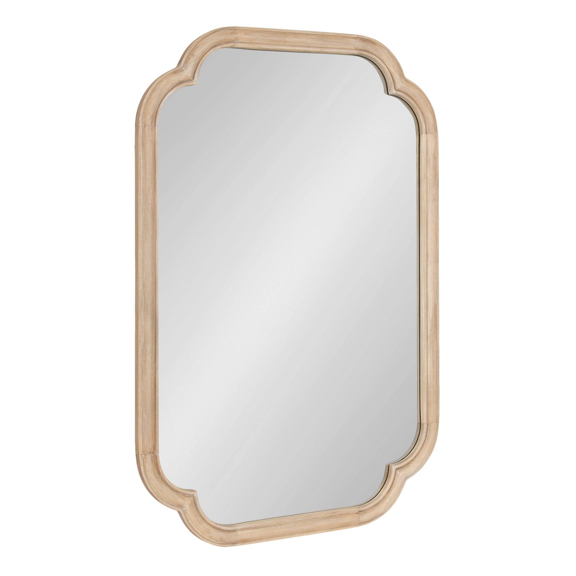 Kate & Laurel All Things Decor 24"X36" Glenby Scallop Wall Mirror Natural