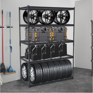 5 Tier Garage Storage Shelving, Adjustable Metal Storage Shelf Unit, Easy Assemble Garage Storage Shelving - 1 of 4