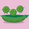 Girl's Design By Humans Cute jumping peas in pod cartoon illustration By thefrogfactory T-Shirt - 2 of 3