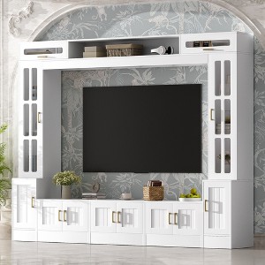 Bella Depot 98.4" W Modern TV Stand Wall Unit Entertainment Center with Bookshelves for TVs up to 80" - 1 of 4