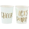 Juvale 48-Pack 9 oz Gold Foil Pastel Disposable Paper Cups Bachelorette Party Supplies - image 4 of 4