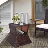Aghana Digitals 22" UV-Resistant Rattan Outdoor Side Table with 1.75" Umbrella Hole, Steel Frame & - 2 of 4