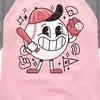 Girls' - Instant Message - Baseball Mascot Shirt Tail Raglan Graphic T-shirt - 2 of 4
