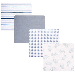 Hudson Baby Cotton Flannel Receiving Blankets 4-Pack, Little Sea Turtle , One Size - 1 of 4