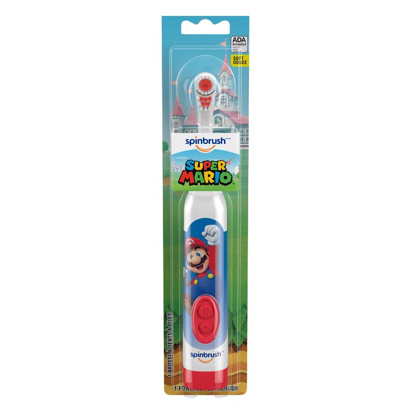 Spinbrush Mario Kids Battery Electric Toothbrush, 1 of 6