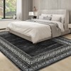 Indoor Modern Bordered Non Slip Throw Carpet Low Pile Machine Washable Area Rug - 4 of 4