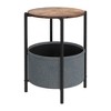 End Table with Grey Cloth Bag Storage Basket - 4 of 4