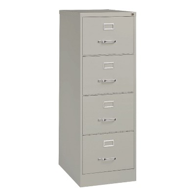 Alera Economy Vertical File, 4 Legal-Size File Drawers, Light Gray, 18" x 25" x 52"