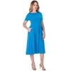 24seven Comfort Apparel Midi Dress with Short Sleeves and Pocket Detail - 2 of 4