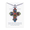 Anna-Kaci Silver Tone Stained Glass Rhinestone Pendant Necklace Gift Message Card & Envelope Jewelry Gifts - 2 of 4