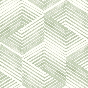 Nicole Miller Geo Movement Sage Peel & Stick Wallpaper - 1 of 3