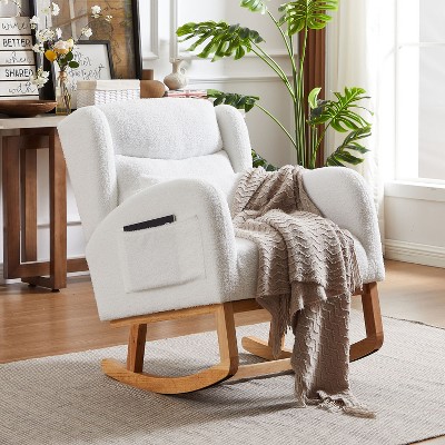 CAVINAS Premium High-Back Rocking Accent Chair, Plush Comfort Arm Chair for Living Room