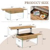 INFURNIC Coffee Tables Adjustable Height Lift Top Coffee Table with Hidden Storage and Tempered Glass Legs, Brown, 43.3"*23.6"*11" - 4 of 4