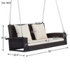 FURNIinspire Patio Swings Wicker Hanging Porch Swing With Chains With Cushion And Pillow, Patio Swing For Backyard, Brown And Beige, 50"*22"*21" - 3 of 4
