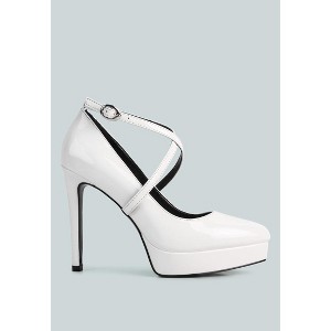 Pixie Dust Patent Faux Leather Cross Strap Pumps - 1 of 4