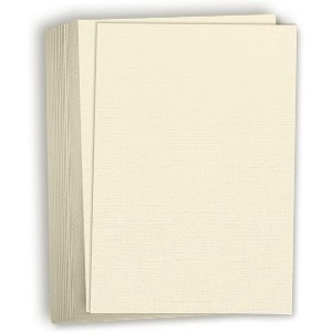 Hamilco Ivory Linen Textured Cardstock Thick Paper - 11 x 17" Heavy Weight 80 lb Cover Card Stock - 25 Pack - 1 of 4